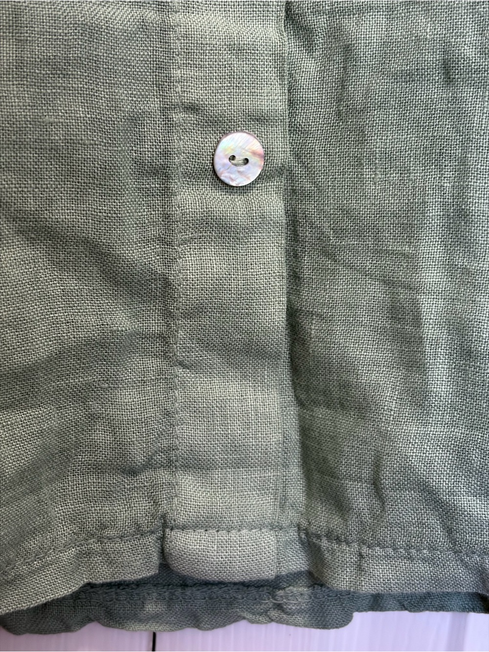 Linen Blouse Ruffle Sleeves TERZO MILLENNIO LARGE - Picture 5 of 10